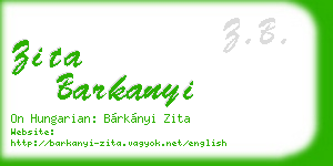 zita barkanyi business card