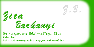 zita barkanyi business card